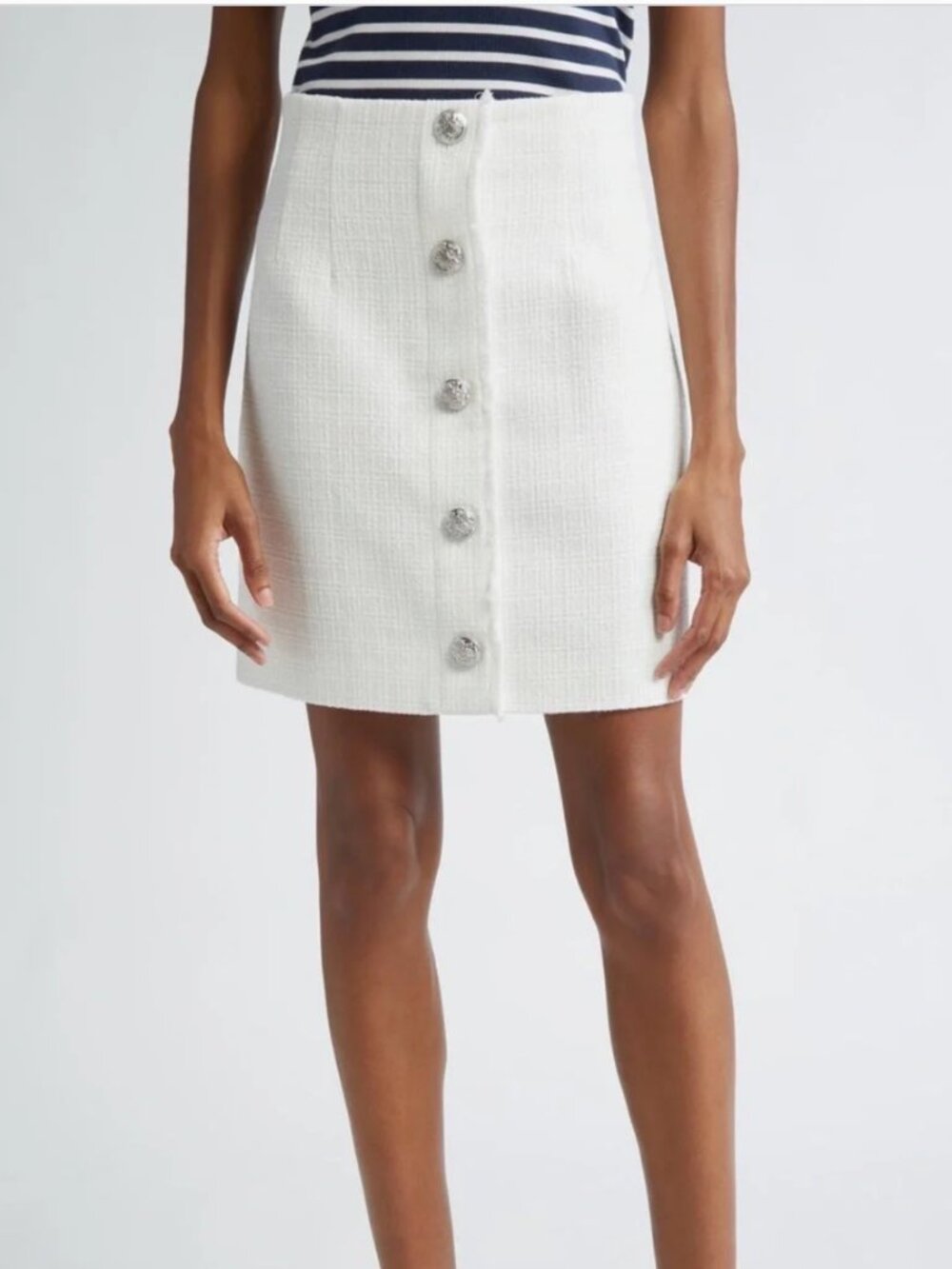 NWT Veronica Beard Melia Tweed Button-Front Mini Skirt